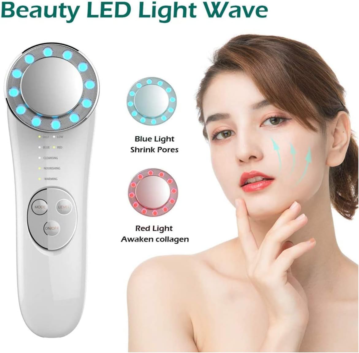 Facial Massager, Skin Care Tools 7 in 1 Face Cleaner Lifting Machine, Face Massager Wrinkles Face Tightening Machine for Skin Firming High Frequency Facial Machine