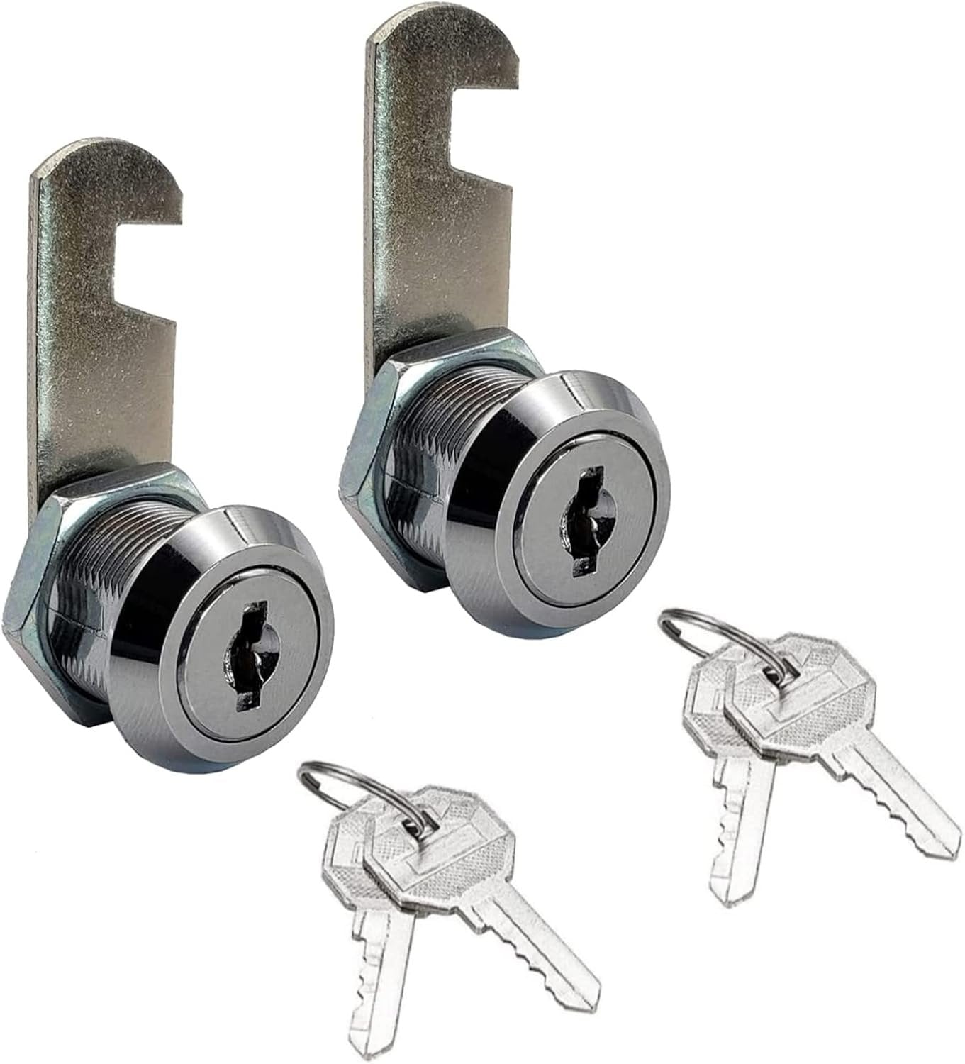 KUYEFGF Us General Cabinet Toolbox Cam Lock 16mm Replacement 2 Pack,5/8''Cylinder Lock,Mailbox Key Lock,Key Lock for Drawer Dresser RV Bins Security Box,Keyed Different