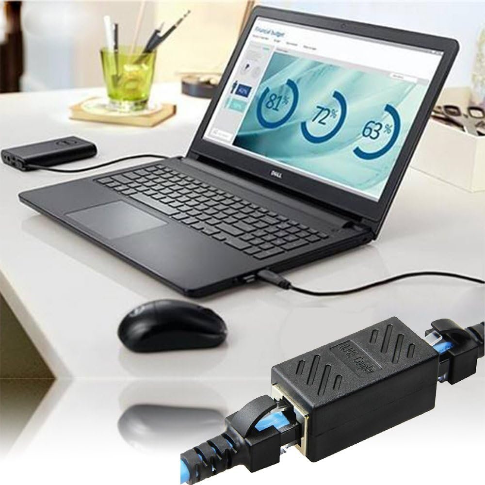 Haitronic 2 Pack RJ45 Coupler ethernet Cable Coupler LAN Connector Inline Cat7/Cat6/Cat5e Ethernet Cable Extender Adapter Female to Female