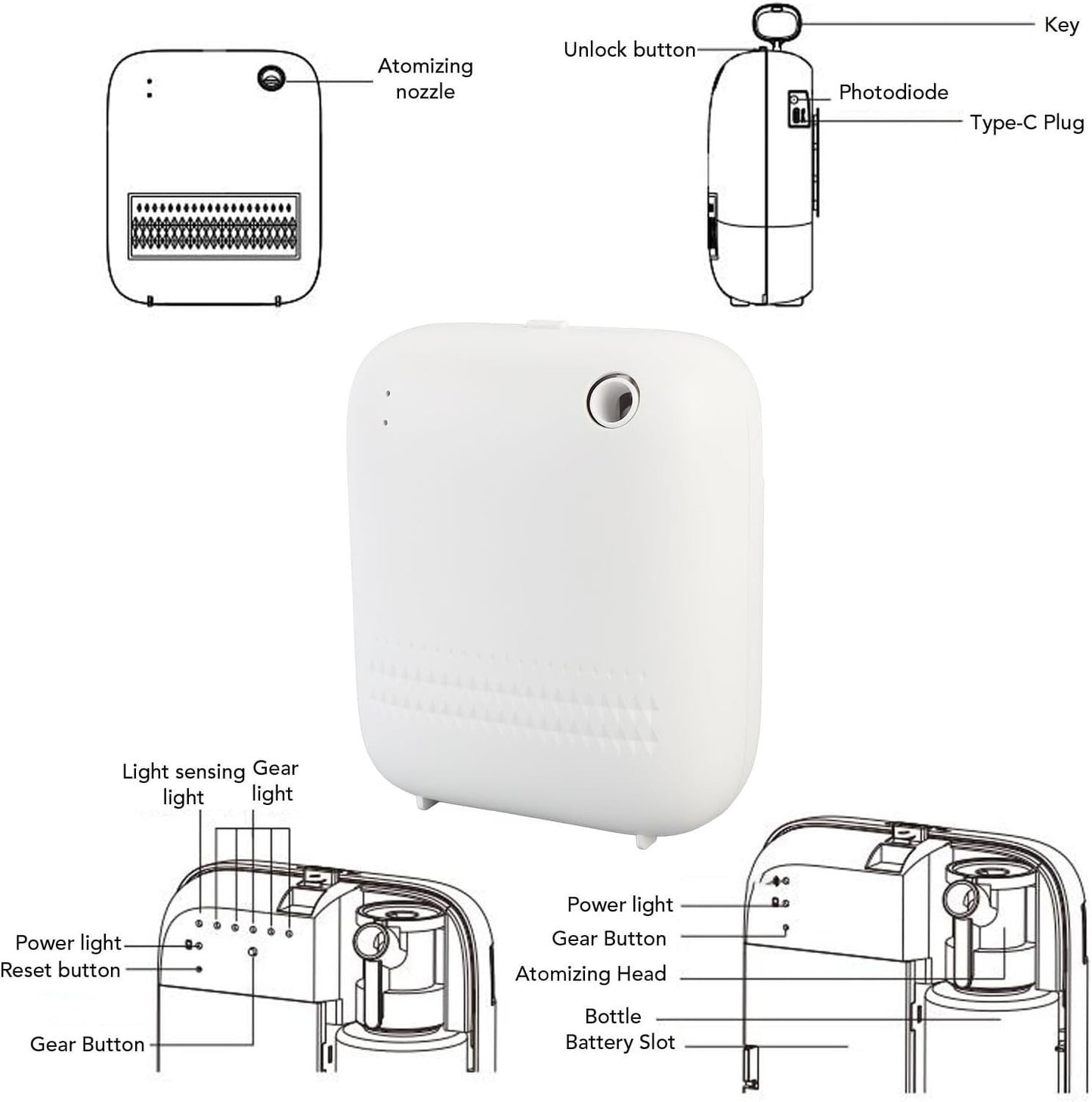 Smart Scent Air Machine Quiet Essential Oil Diffuser, APP Control, 120sqm Coverage Aromatherapy Machine, Club, Hotel, Home