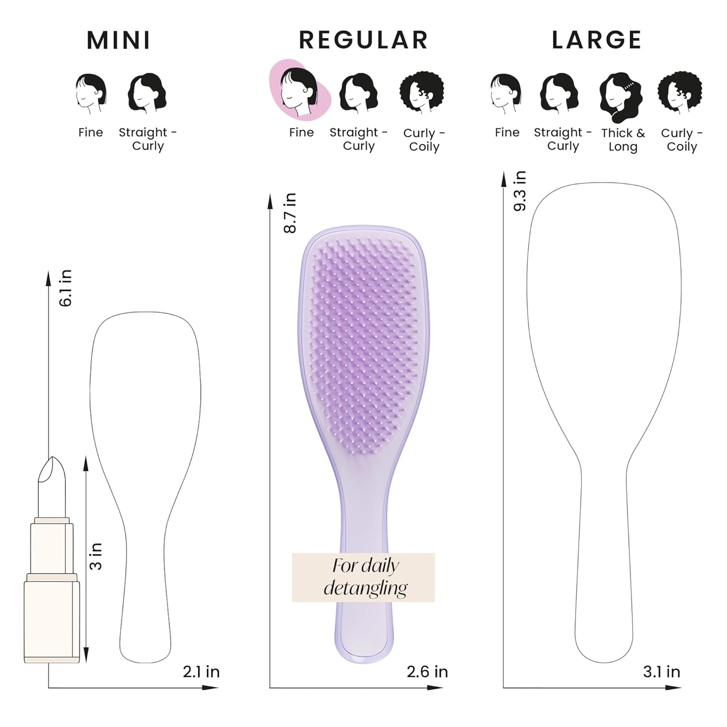 Tangle Teezer Fine & Fragile Ultimate Detangler Brush, Dry & Wet Hair Brush to Detangle & Reduce Breakage, Hypnotic Heather