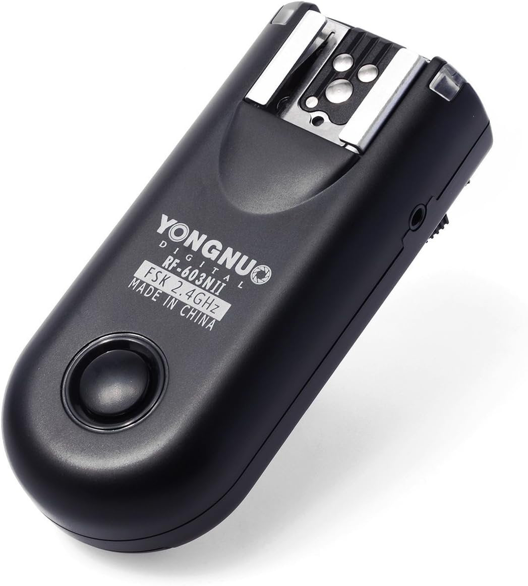 Yongnuo RF-603 N II – 2 Wireless Trigger Kit for Nikon Cameras (2.4 GHz, 120 m, AAA), Black