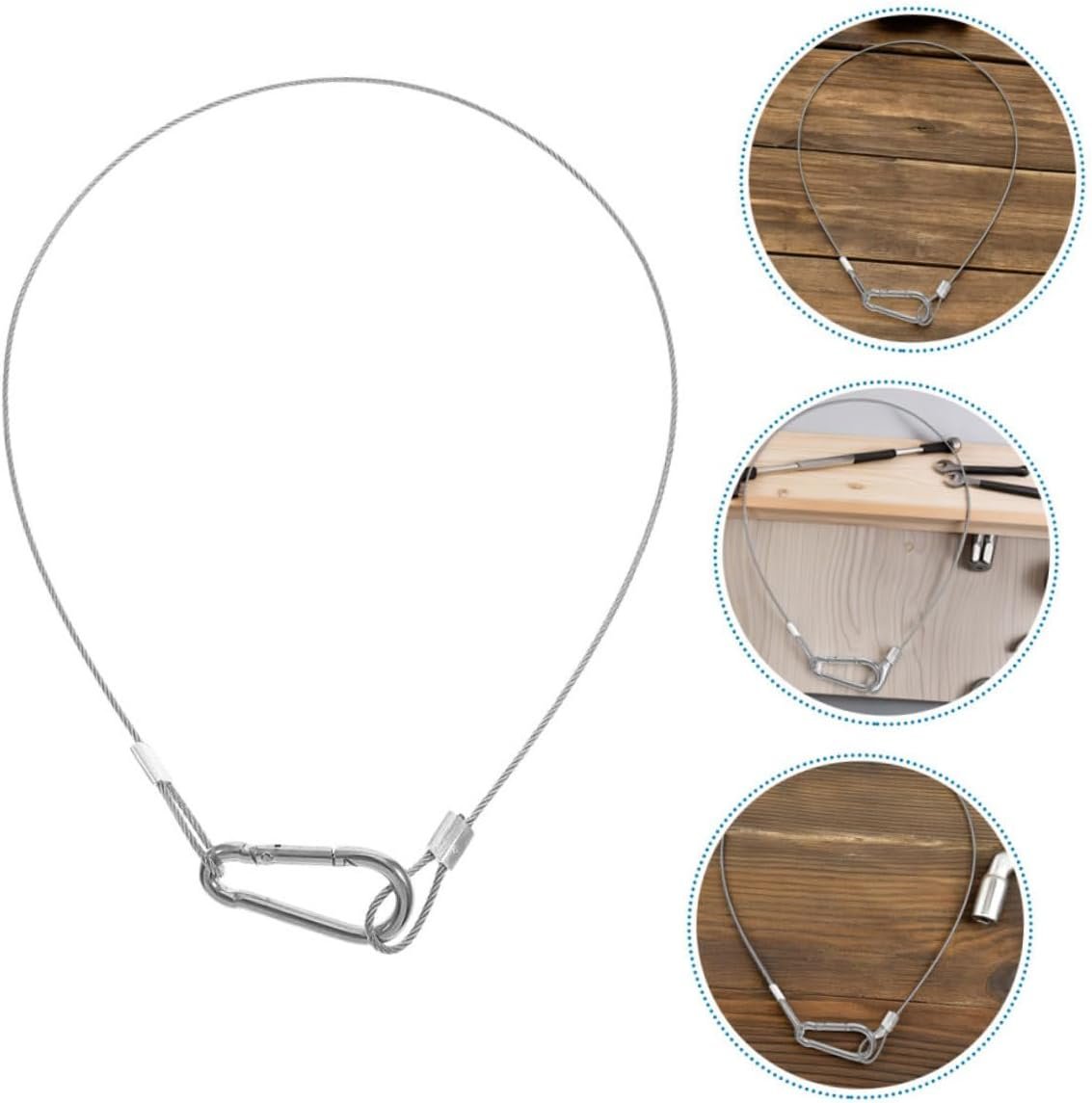 Cabilock Security Cable Lock 4pcs Stainless Steel Safety Cable Heavy Duty for Luggage Plant Lights