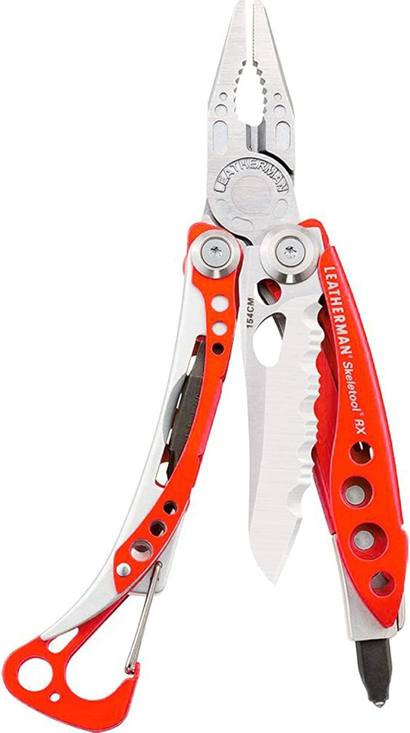 LEATHERMAN, Skeletool RX Multitool with Serrated Knife and Glass Breaker, Red