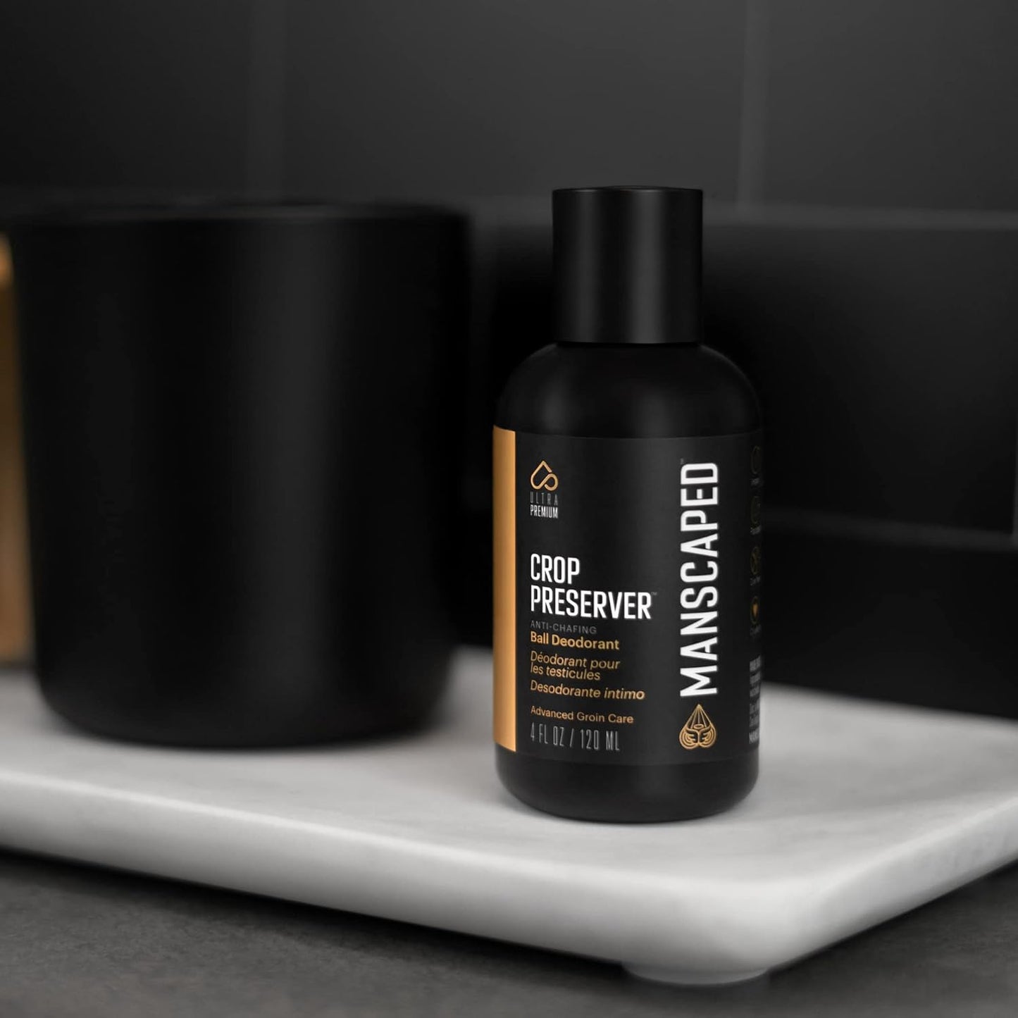 MANSCAPED™ Nuts and Bolts 4.0, Men's Grooming Kit, Includes The Lawn Mower™ 4.0 Ergonomically Designed Powerful Waterproof Trimmer, The Crop Preserver™ Ball Deodorant and Disposable Shaving Mats