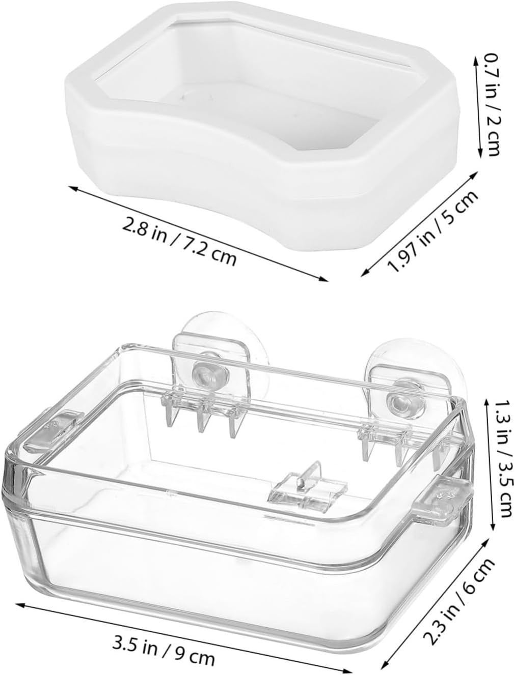 BCOATH 2Pcs Reptile Feeder Cup and Water Dish Escape Feeding Bowl with Transparent Design for Lizard Bearded Dragon Gecko for Watering and Feeding Reptiles