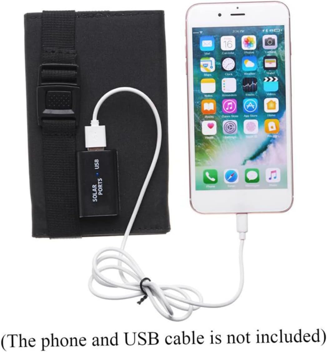 Gogogmee Foldable Solar Panel Charger 10w Solar Power Bank USB Port for Mobiles Outdoor Use