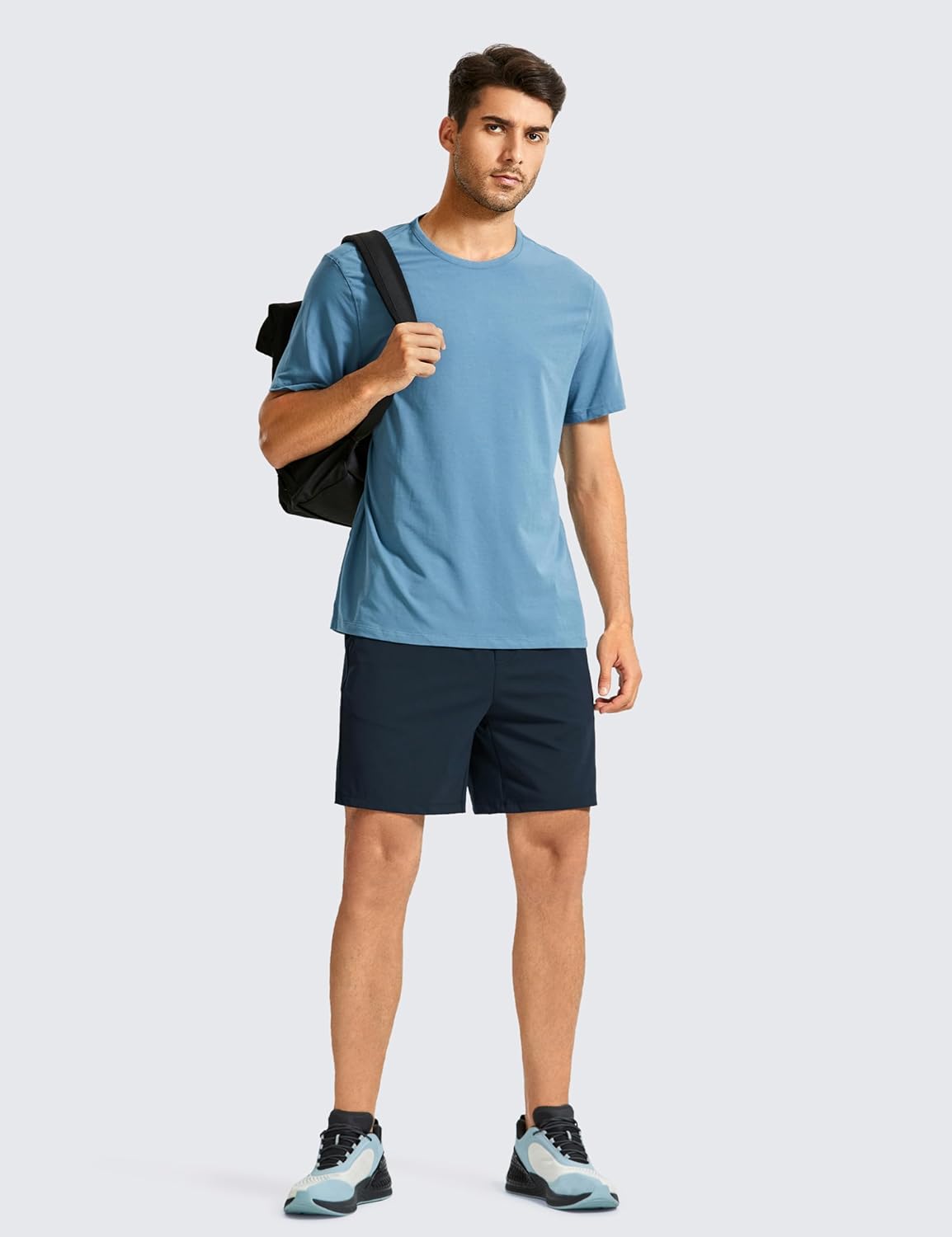 CRZ YOGA Men's Stretch Workout Shorts Lightweight Running Gym Athletic Shorts with Pockets - 7 Inches