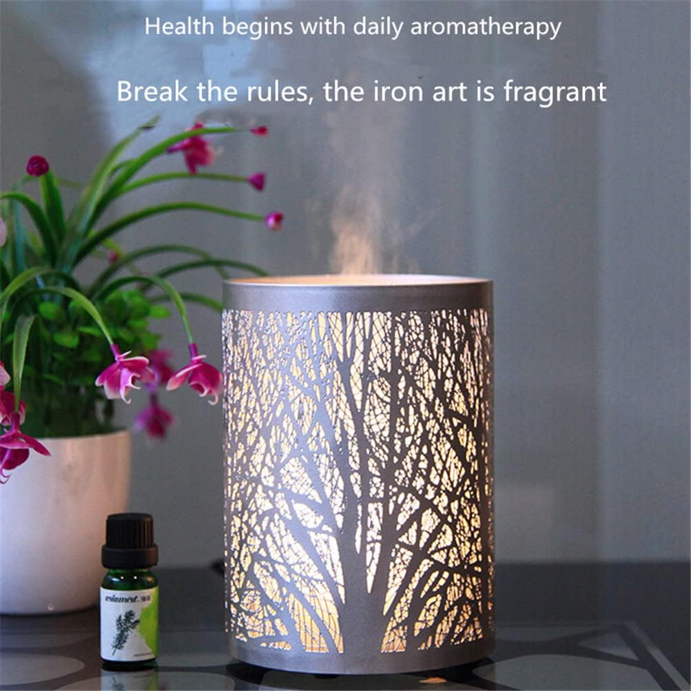Air Humidifier Forest Aroma Diffuser 100ml Electric Essential Oil Diffuser Bedroom Warm Light Desktop Air Humidifier Remote Control for Bedroom, Study, Office, Living Room, Bathroom, Yoga, SPA (A)
