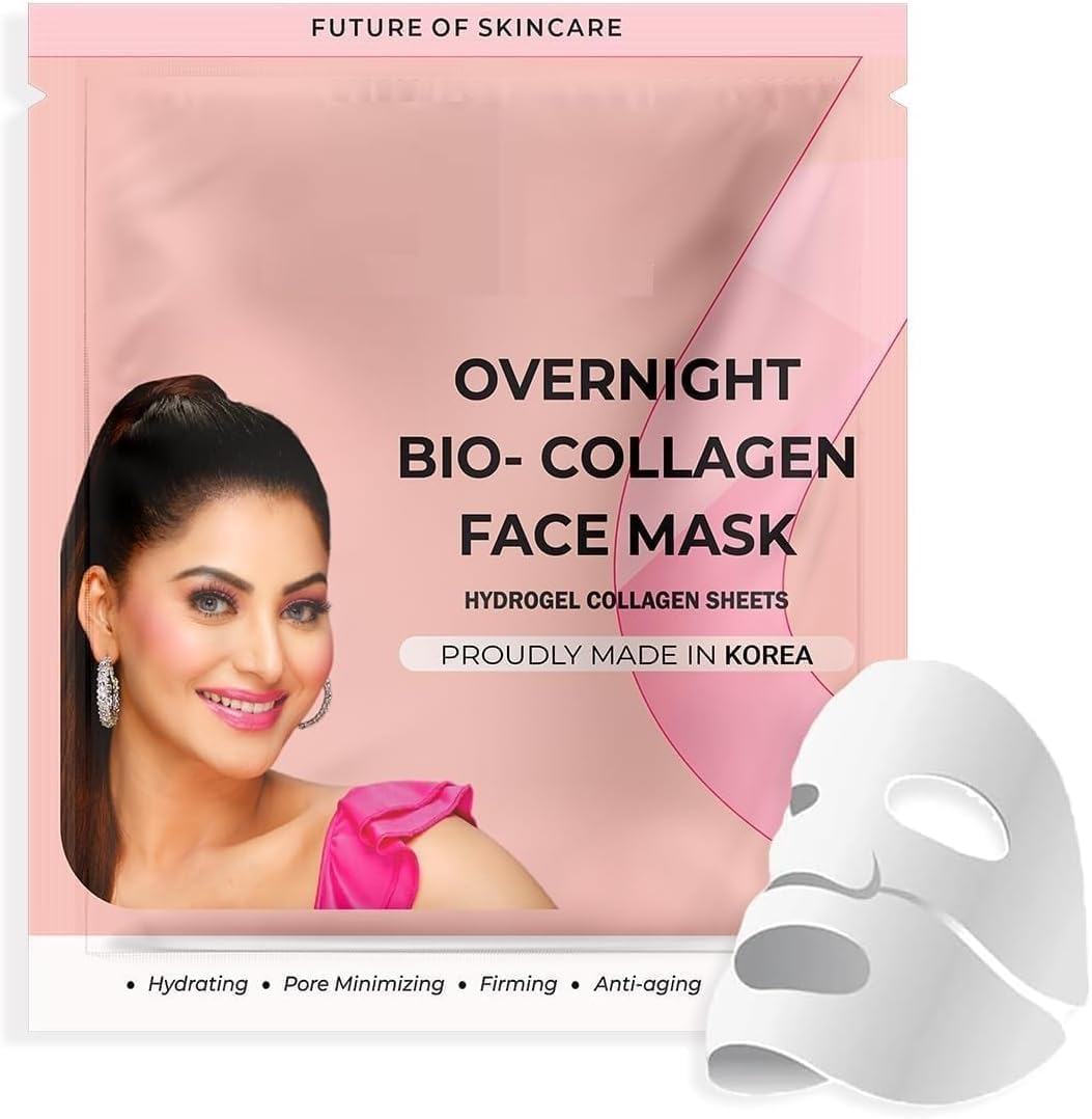 NACHT Korea.n Glass Skin Bio-Collagen Overnight Face Mask for Deep Hydration, Pigmentation, Anti-Aging & Pore Minimizing | Hyaluronic Acid, Niacinamide, Vitamin E & Centella | Pack of 1