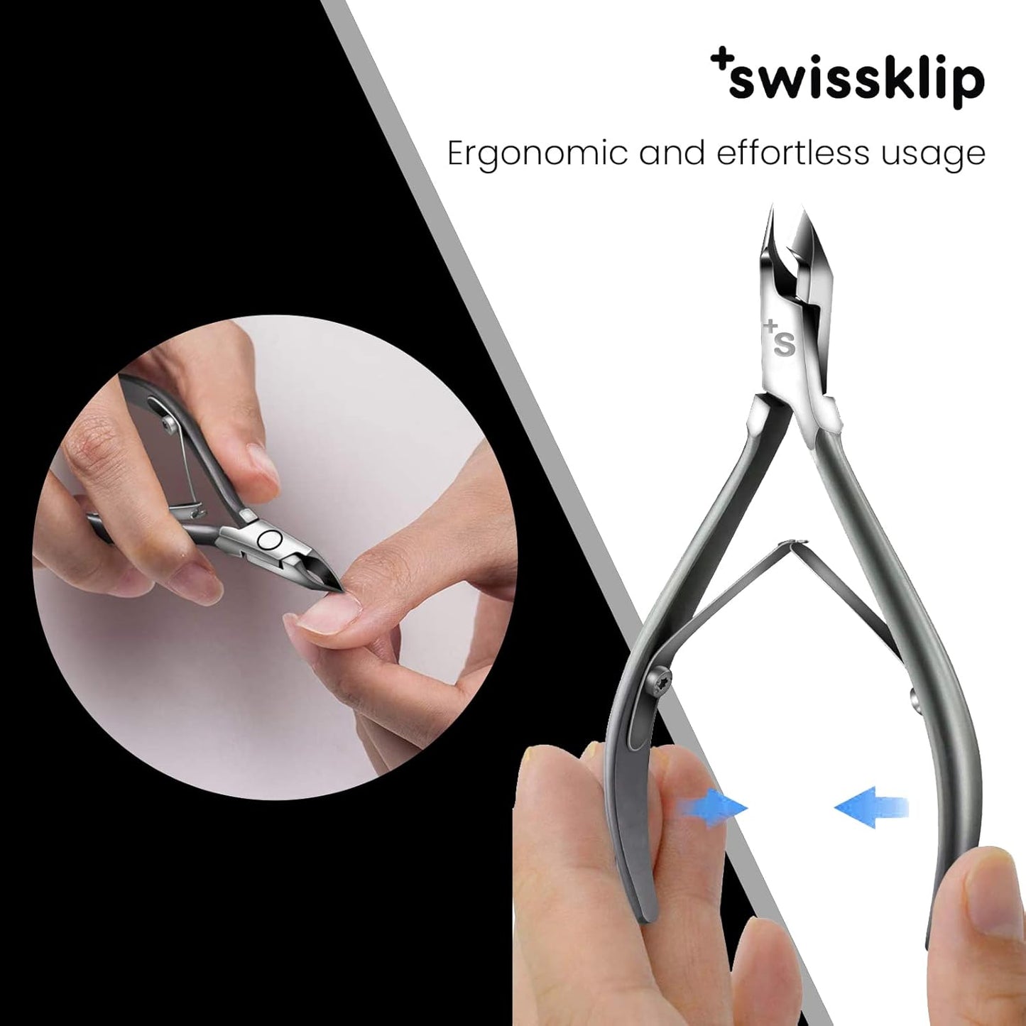 Swissklip Cuticle Trimmer, Cuticle Remover, White Elephant gifts, Cuticle Nippers, Cuticle Cutter, Nail Nipper used along with Cuticle Pusher Tool, Cuticle Clippers, Nail Cuticle Trimmer