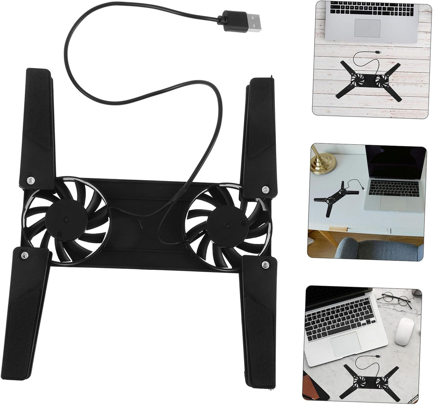 SEWACC Gaming Laptop Cooling Pad with USB Charging Height Laptop Holder Portable Desktop Stand for Efficient Heat Dissipation Skid Design for Stability Multi Functional Fan Control