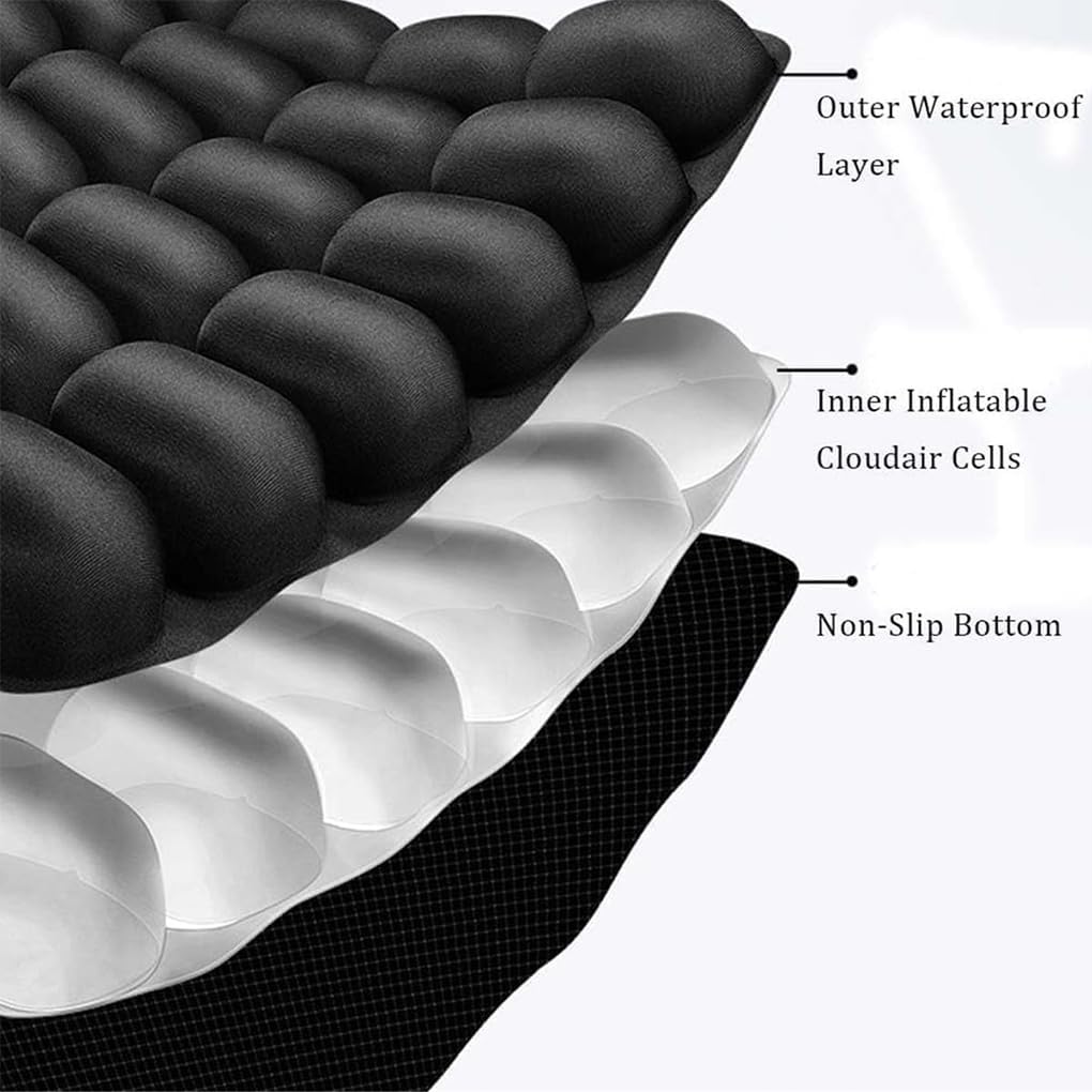 EUIOOVM Airplane Cushion for Long Flights Seat Cushion Sondur Dynamically Pressure and Curve Airplane with Customizable Firmness
