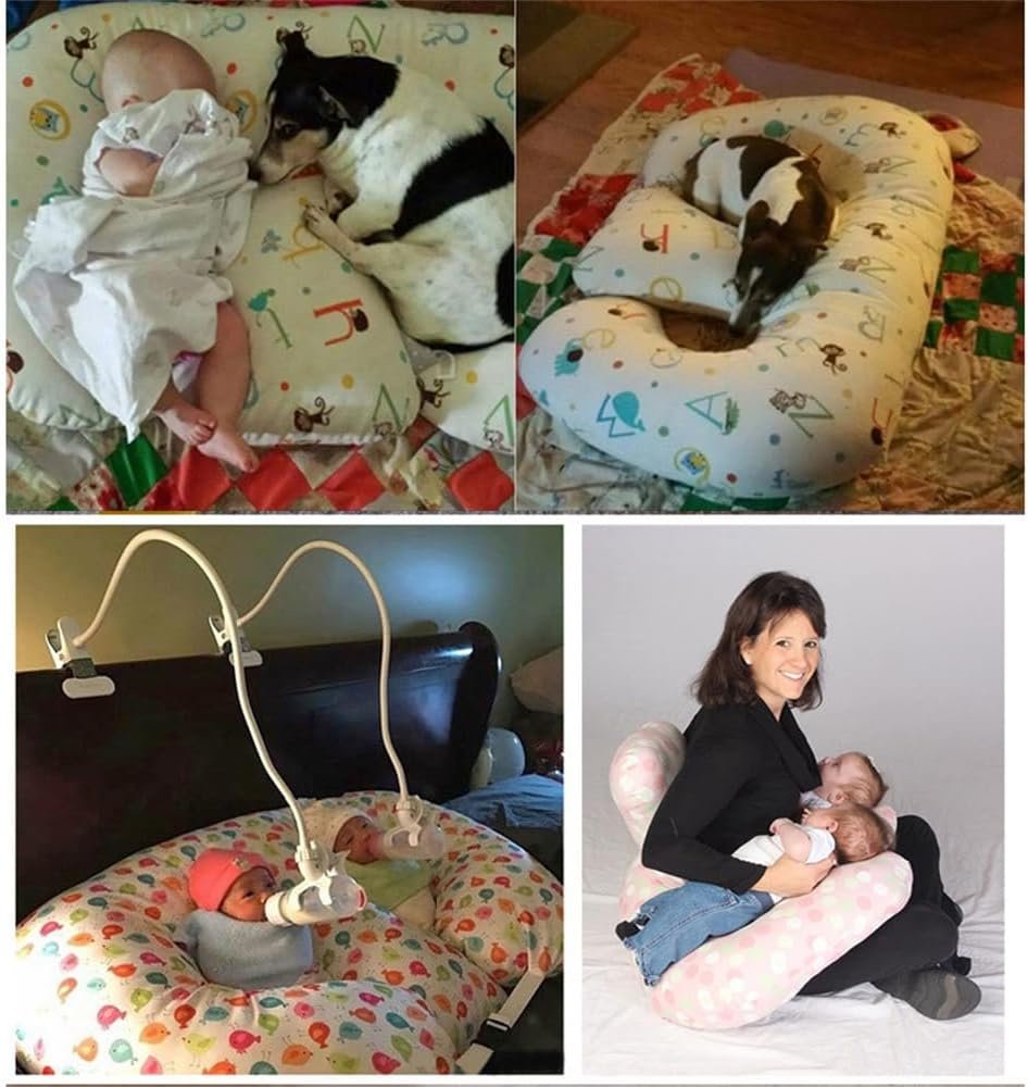 Multifunctional Maternity Breastfeeding Pillow Twins Nursing Support Pillow for Pregnant Women Newborn Feeding Bed Artifact (White)