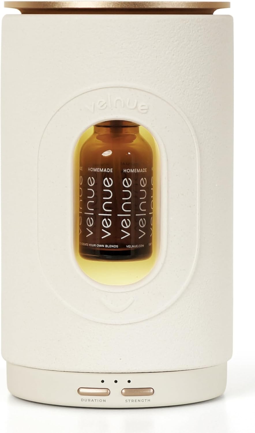 Waterless Nebulizing Essential Oil Diffuser - Battery Operated & Portable | Cordless Diffuser for Large Room Aromatherapy | Wireless Nebulizer & USB Rechargeable | Model: Cove (Ceramic Cream)