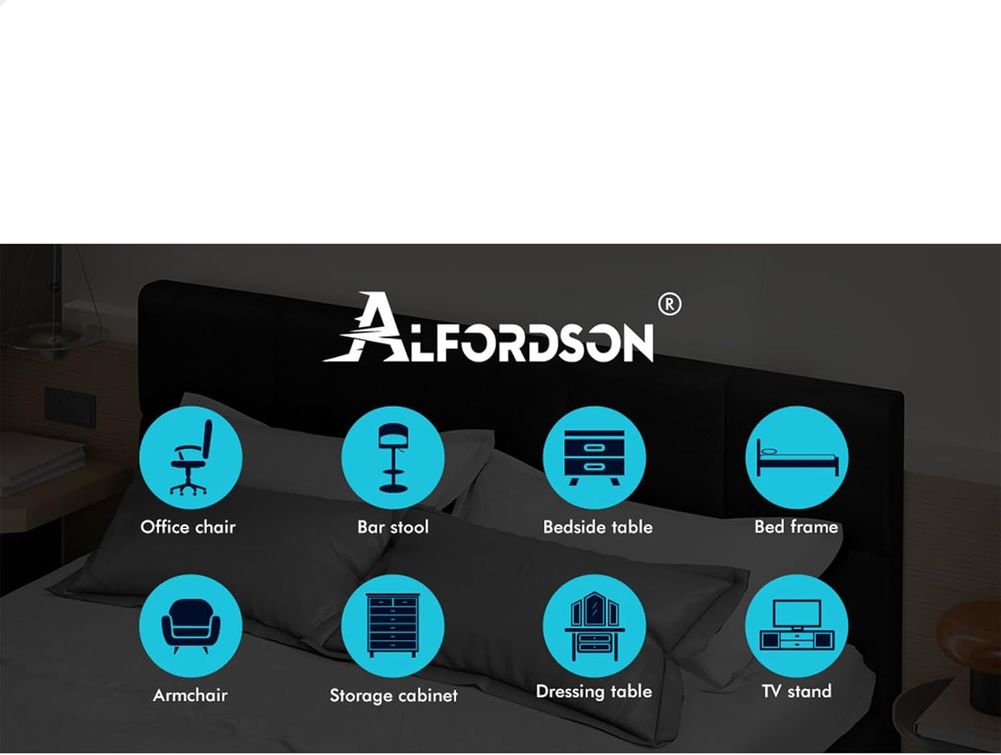 ALFORDSON Bed Frame Base Single Size, Bed Platform Foundation with Linen Fabric Upholstered Tufted Headboard for Mattress Topper, Madelyn Fabric Charcoal