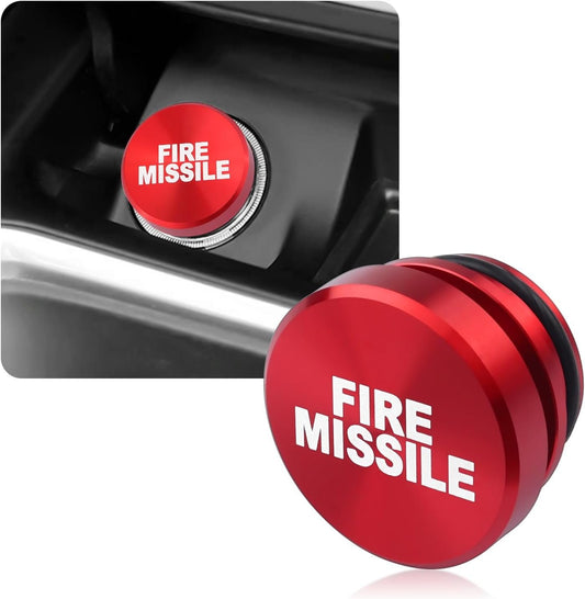 Dustproof Car Cigarette Lighter Cover Cap,Cool Car Decor Aluminum Eject Button Cigarette Lighter Cap,Universal Cigarette Lighter Plug Cover Car Accessories Interior for Men Women (Fire)