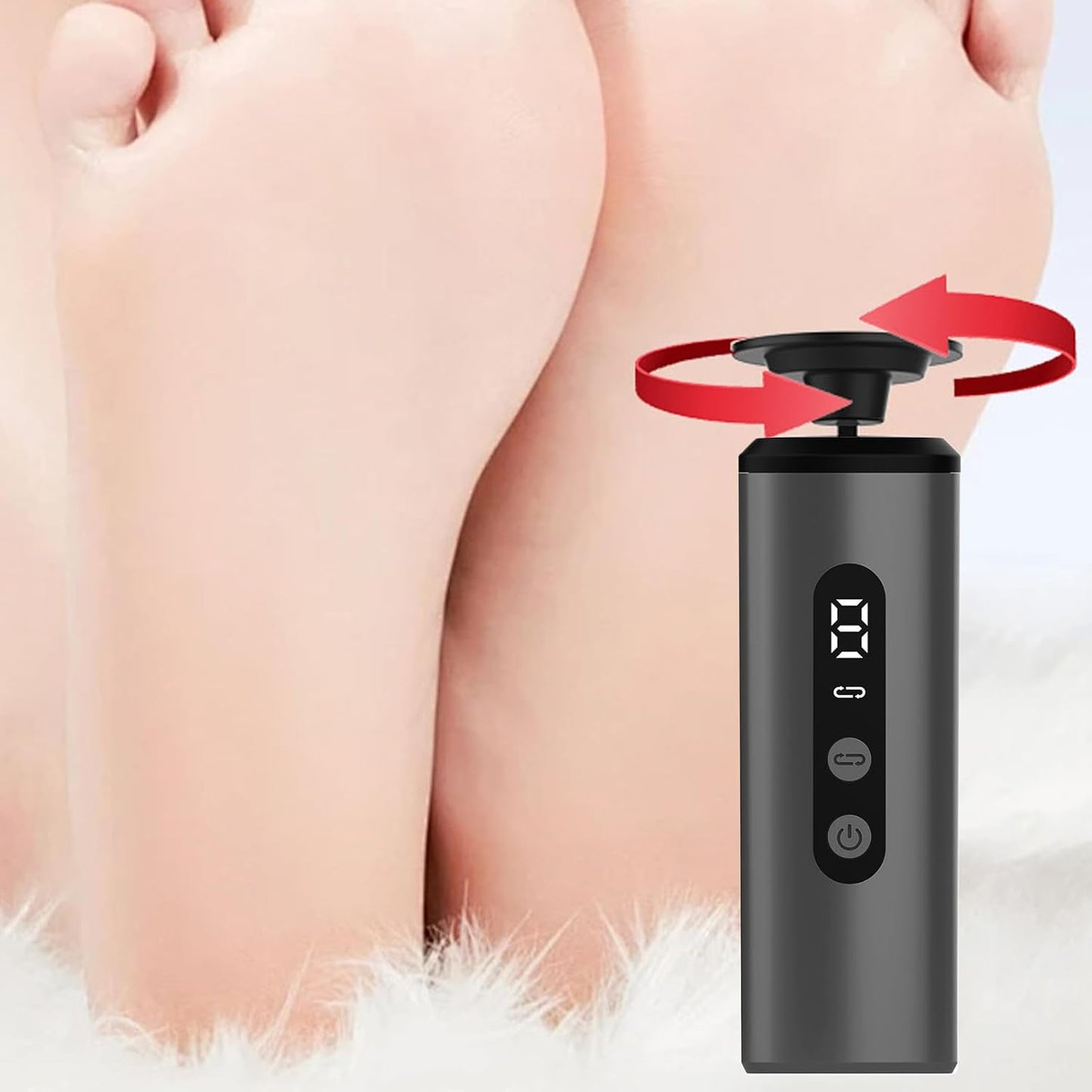 Ghjkldha Electric Callus Remover, Foot Scraper Tool with 9 Speed Ergonomic Dead Skin Remover, Pedicure Machine, Ideal for Winter Cracked Heels and Foots Care Routine