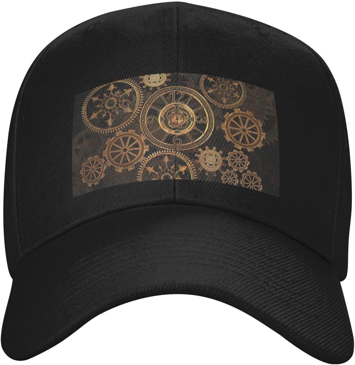 WOPQS Gears Clock Bronze Century Tinta unita Curvo tesa Duckbill Cap Outdoor Travel Beach Sun Hat Cappello da baseball
