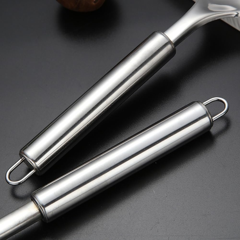 5 Pcs Stainless Steel Kitchen Utensil Set Gadgets Heavy Duty Kitchen Utensils with Spoon, Spatula, Large Spoon, Soup Spoon, Spatula (Silver)