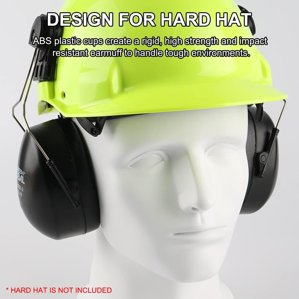 Hard Hat Mounted Ear Muffs Helmet Attachable Hearing Protection NRR 27dB Safety Earmuff For Hardhat