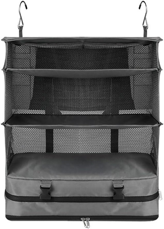 MTSDM Hanging Travel Shelves Bag, Portable Hanging Travel Shelves, Packing Organizer for Luggage, Compression Closet Storage Organizer, Travel Shelves Bag for Travel, Camping