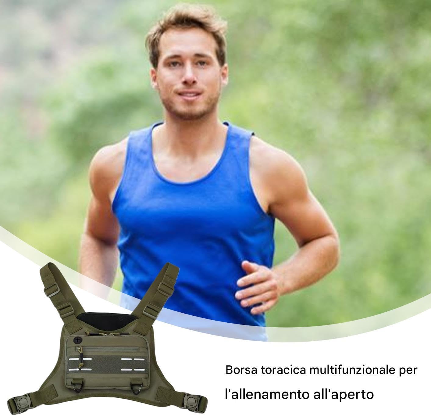 Chest Bag, Front Vest Training Pack, Adjustable Outdoor Running Pouch, Lightweight Gear Holder, Mobile Devices and Accessories for Jogging, Workout, Backpacking, Training, Travel