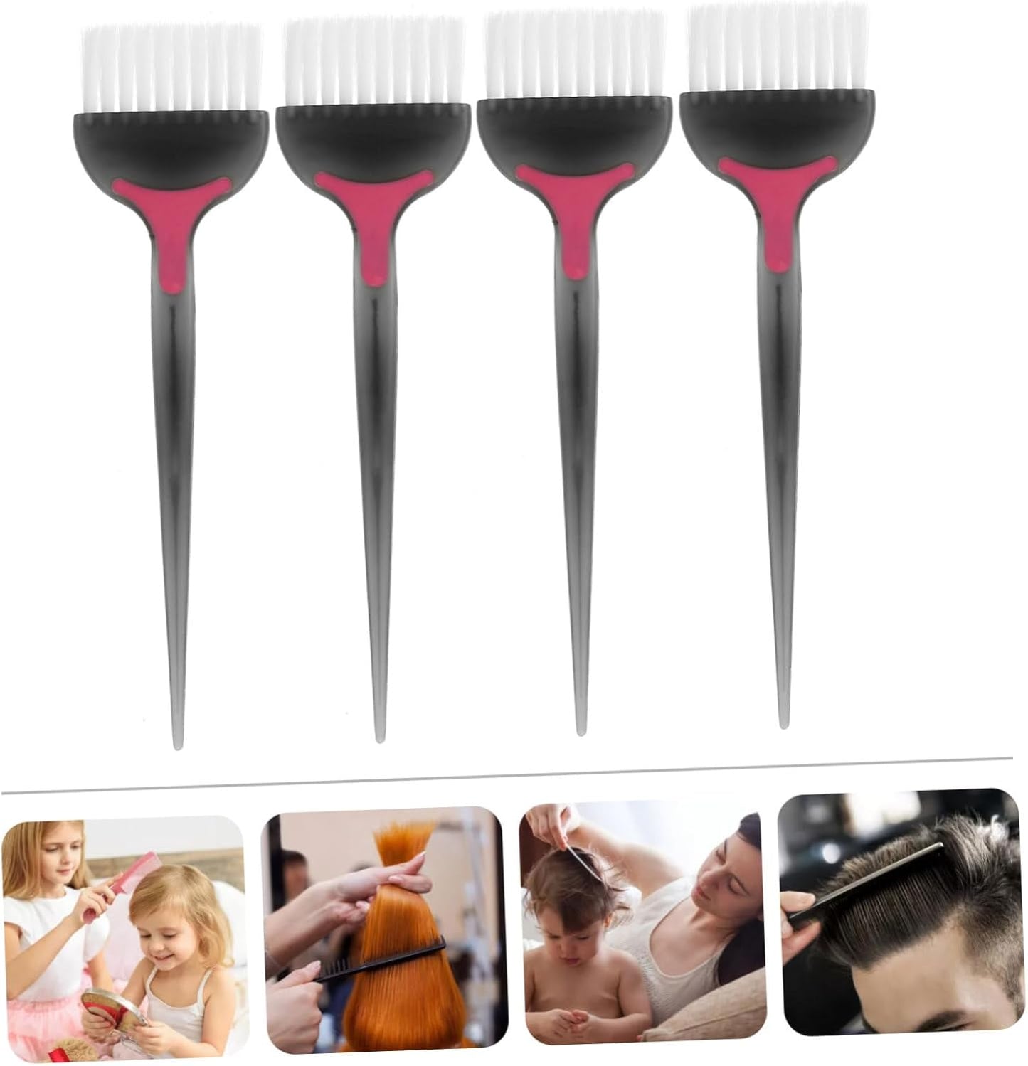 VALICLUD 4 Pezzi Pennello Per La Cura Della Per Forniture Per Saloni Dispettoso Spazzola Per Pettine Attrezzo Barbiere Olio Casa Moribondo Nero Abs
