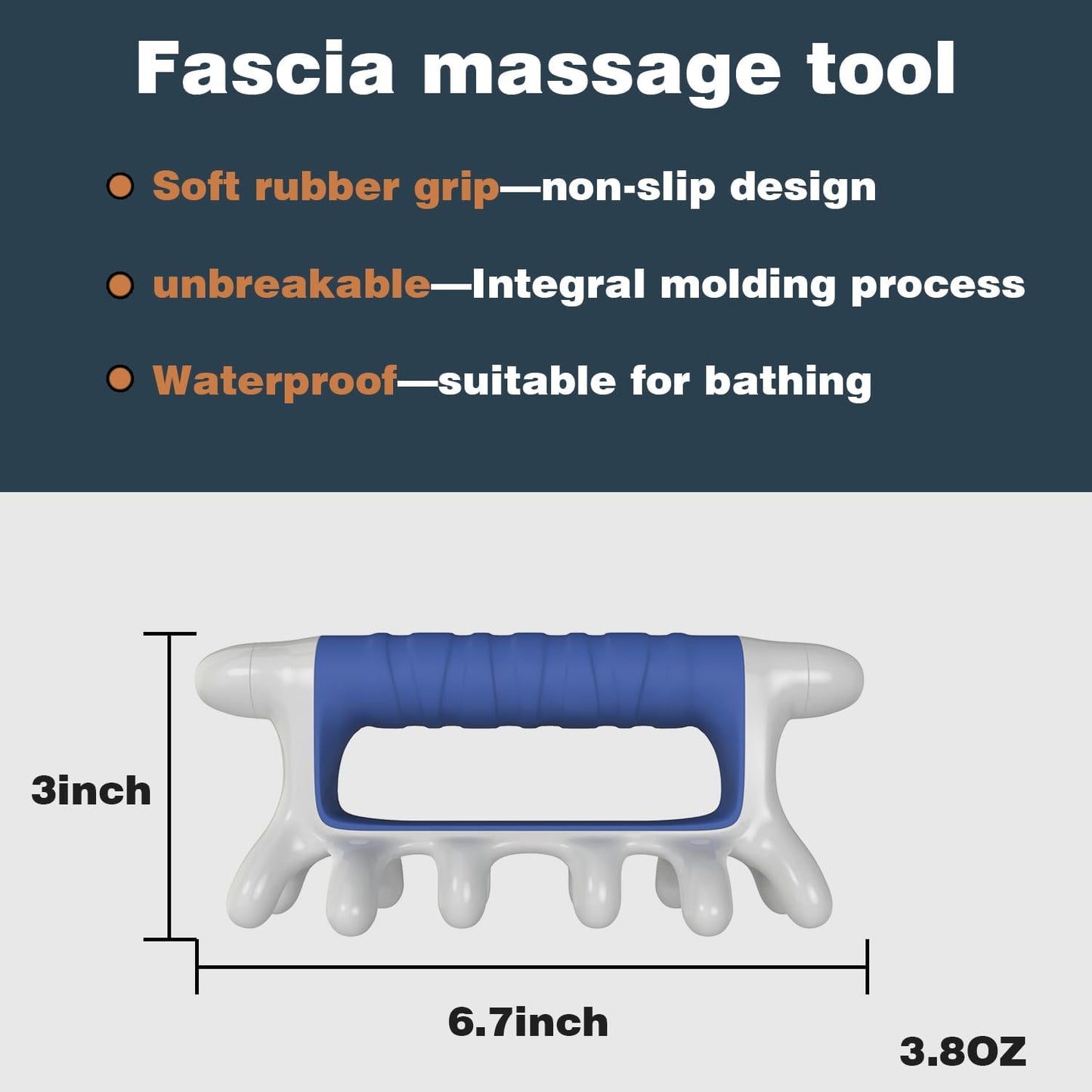Releaseway Unbreakable Fascia Massage Tool with Soft Grip for Trigger Points Tissue Cellulite and Gua Sha Massage Tool