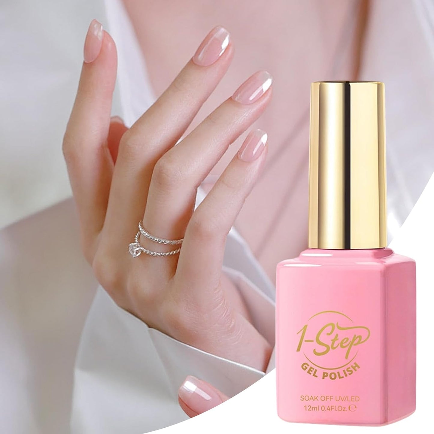 Ceprznvey Gel Polish, Nail Care, Long Wear Spring Shade 12ml Nude 1 Step Glossy Beauty LED UV Lamp Color Natural Look Smooth Coat Manicure Art for Salon Home
