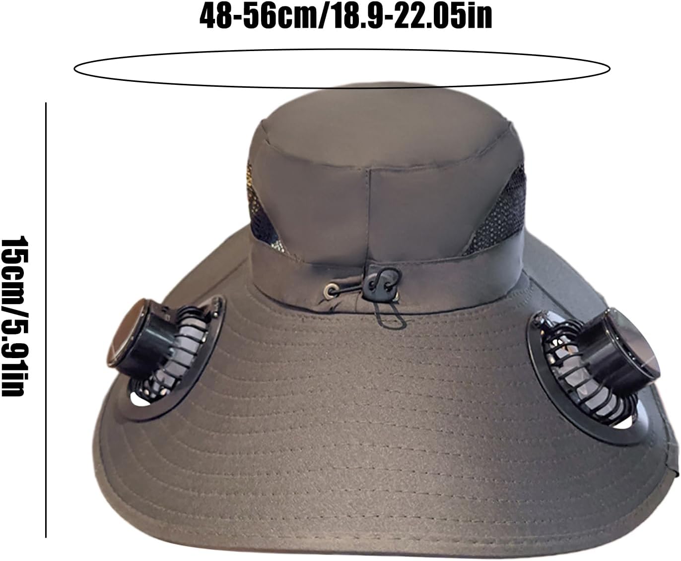 Solar Powered Fan Hat, Bucket Hat, Outdoor Sports Gear, Wide Brim Protezione UV, Sport Headwear for Women, Men, Roadtrip, Beach Vacation Fishing, Hiking and Travel Trips, Verde militare