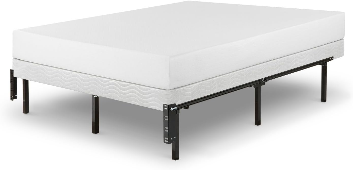 Zinus Adjustable Bed Frame, Twin to Queen - Compack 12 Inch Metal Bed Frame for Box Spring , 9 Legs Heavy-Duty Frame, Easy Assembly, Headboard Compatiable with Built-in Bracket, Mattress Support