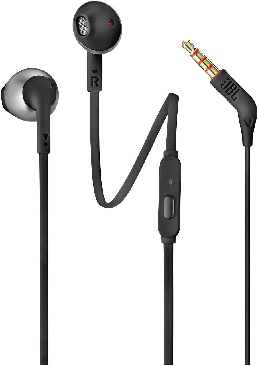 JBL Tune 205 Wired In-Ear Headphones with One-Button Remote/Mic - Black