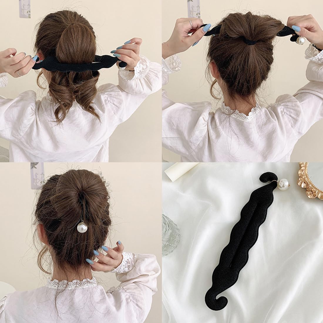 WKRTDY Set of 2 Quick Bun Maker for Braiding and Curling Hair, Magic Donuts for Quick and Easy Harvesting - Ideal for Any Occasion!