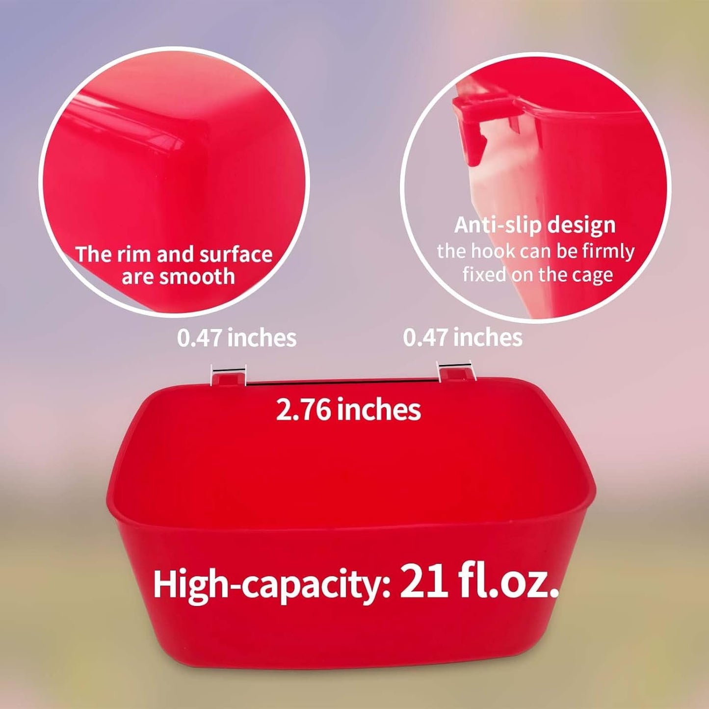 6 Pack Rabbit Feeder Waterer Chicken Large Food Water Cups for Cage Puppy Cat Hanging Feeding Dish Coop Bowl Watering Container Treats Drinker for Pigeon Bird Bath Basin Hamster Bed