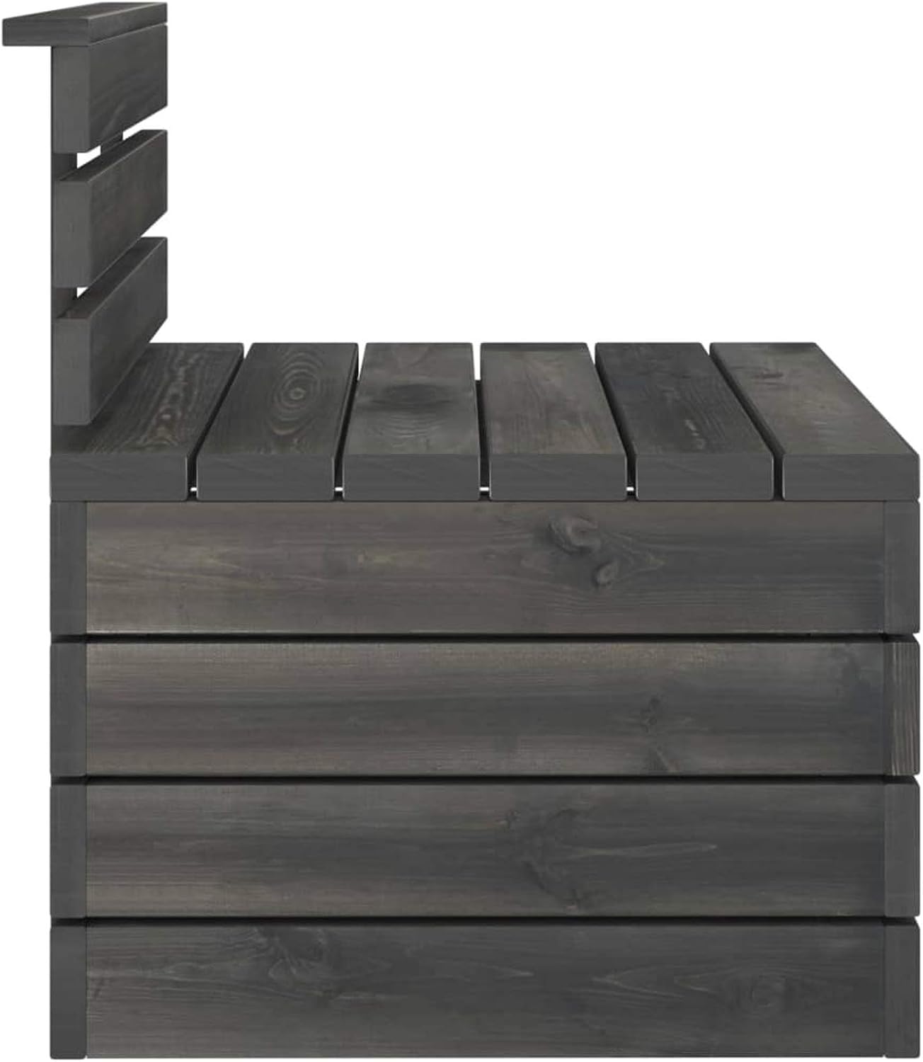 Homgoday Set Divani da Giardino su Pallet 2pz Pino Massello Grigio Scuro, Lettini Prendisole, Divano Letto Mobili, Lettini da Giardino, Lettino da Piscina da Giardino per Esterno Piscina