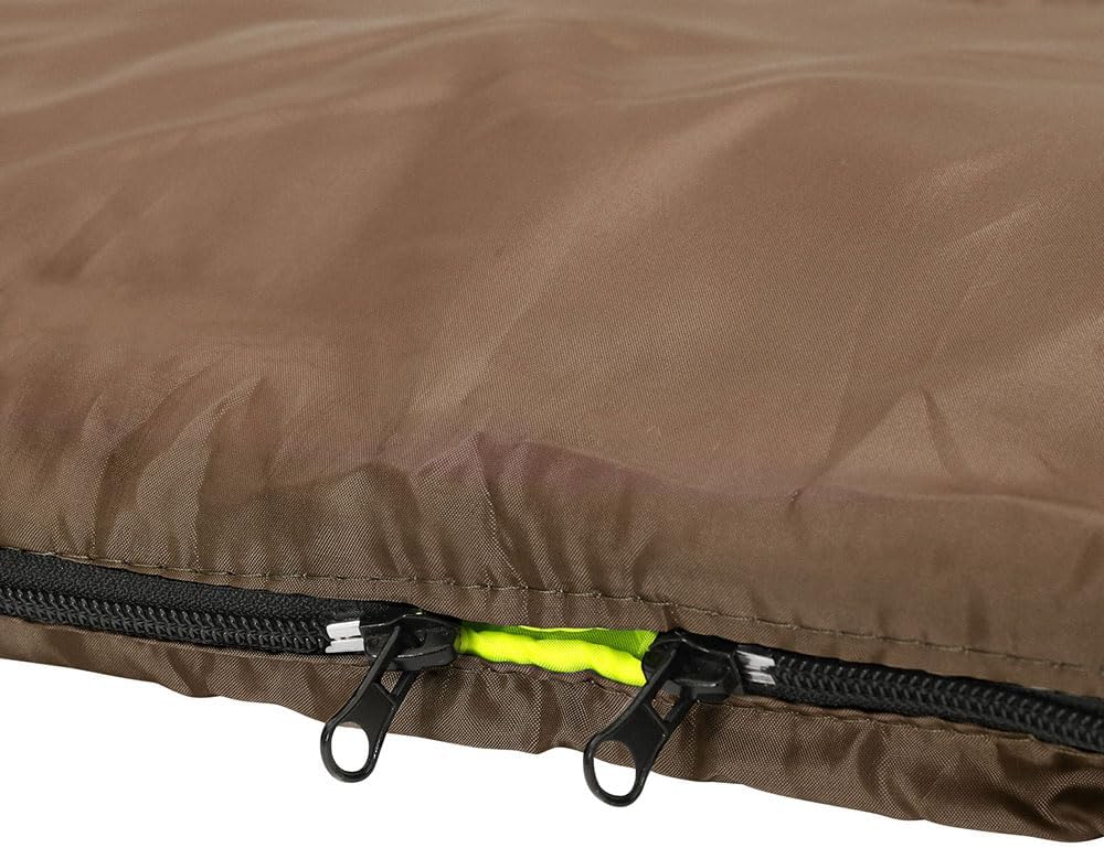 Weisshorn Sleeping Bag, Double Camping Bags 3 Season Warm Portable Water Resistant Lightweight Thermal Outdoor Gear Tent for Hiking Travel Backpacking, Adjustable Strap Compression Sack Brown