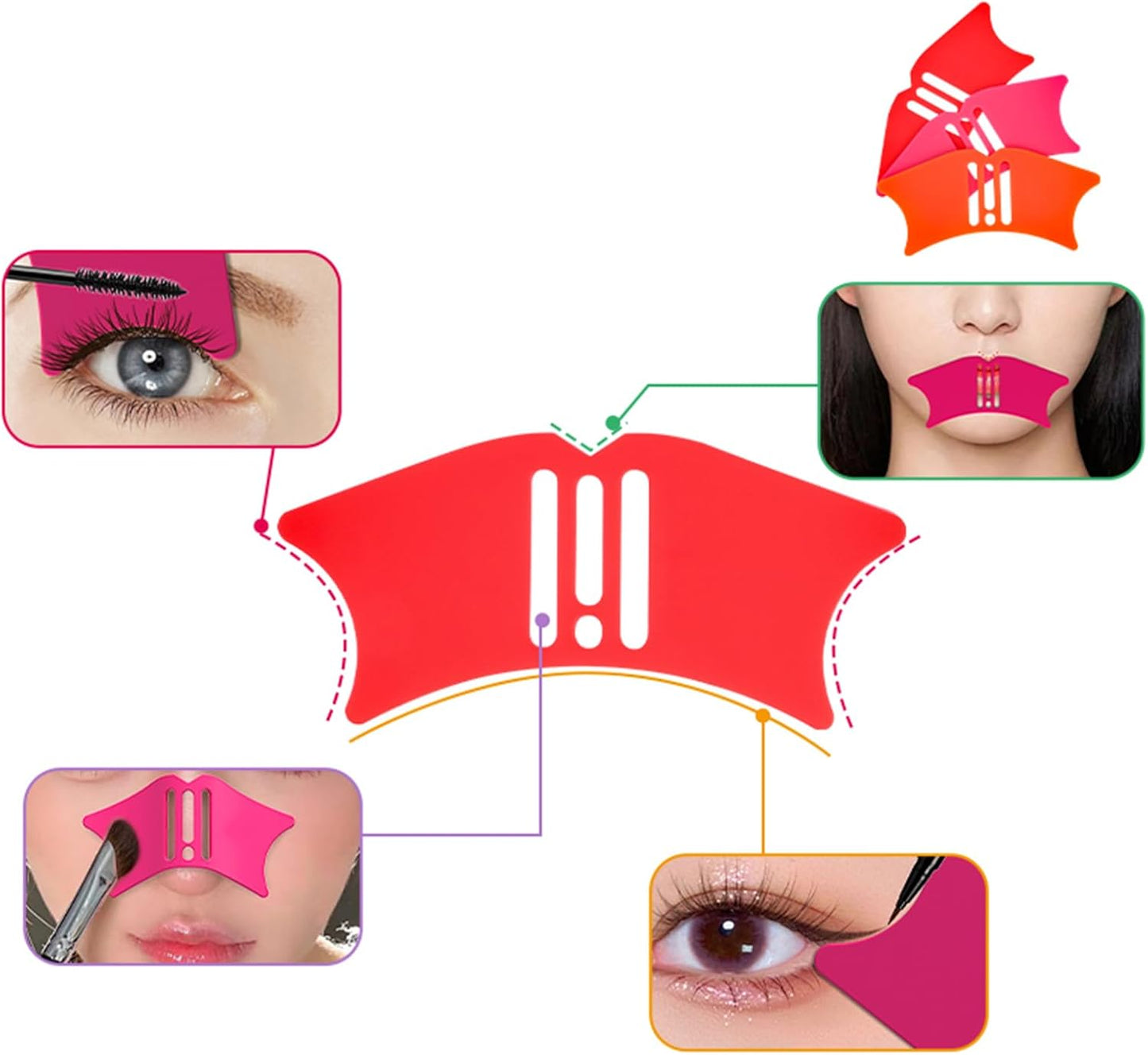Multifunctional Silicone Nose Make Up Aid Guard Applicator Pads Eyeliner Eyeliner Eyeshadow Applicator Aid Tool Reusable Beauty Accessory Cosmetic Contouring Tool