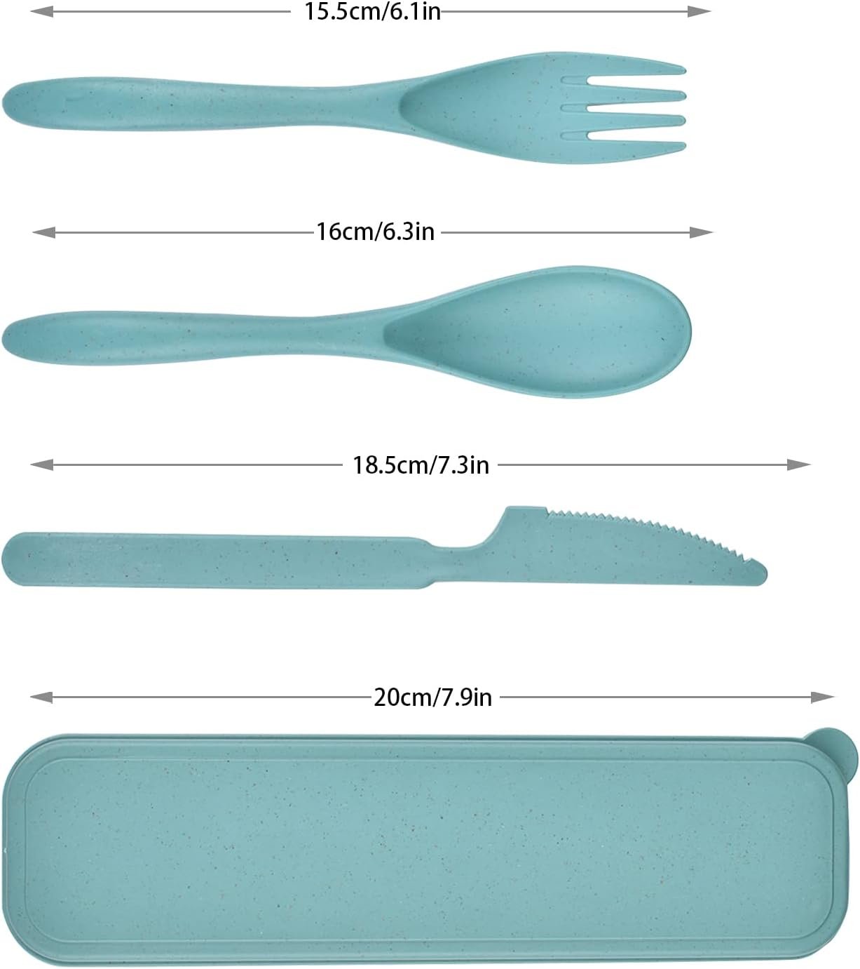 Reusable Wheat Straw Cutlery with Case, Portable Dark Utensils Set for Adults, Tableware Camping Cutlery Set for 4 People, Travel Utensils for Kitchens, Dishwasher Safe