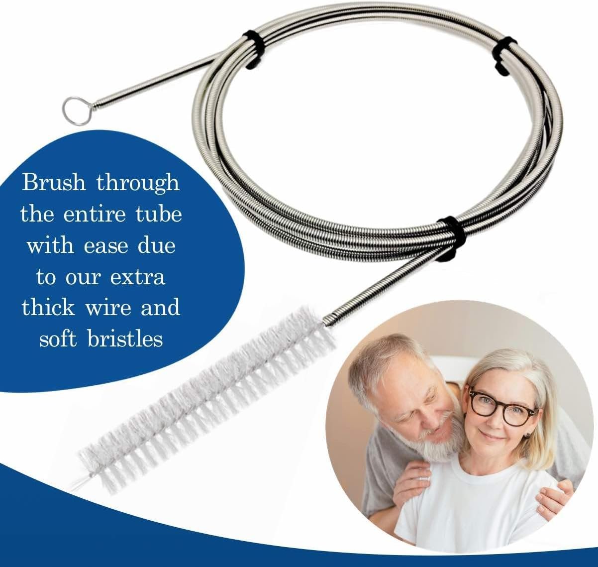 Hose and Mask for CPAP Cleaning Brush with Collapsible Wash Basin Bucket Tub - Essential Care Kit for CPAP Users, Suitable for 7 Feet Tubing and 22mm 19mm Diameter (Standard Set Basin & Brush)