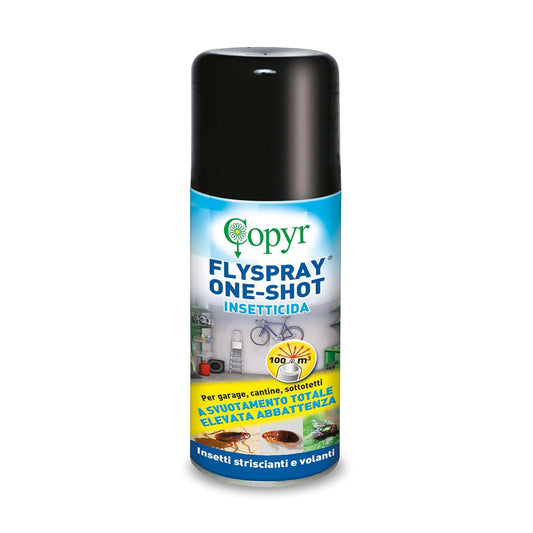 Copyr FlySpray OneShot - Aerosol Insecticide Against Flies Cockroaches Ants Flea Ticks, Drift Insects - with Pure Pyrethrins, Total Emptying Action (1)