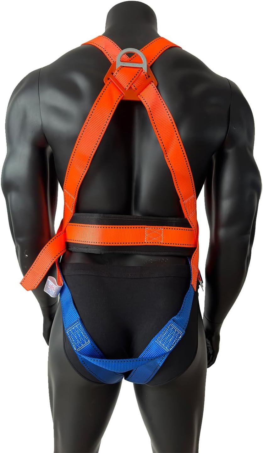 Full Body Safety Harness Tool Fall Protection with D-Rings and Waist Belt,Universal Personal Protective Equipment ANSI/ASSE OSHA/ANSI