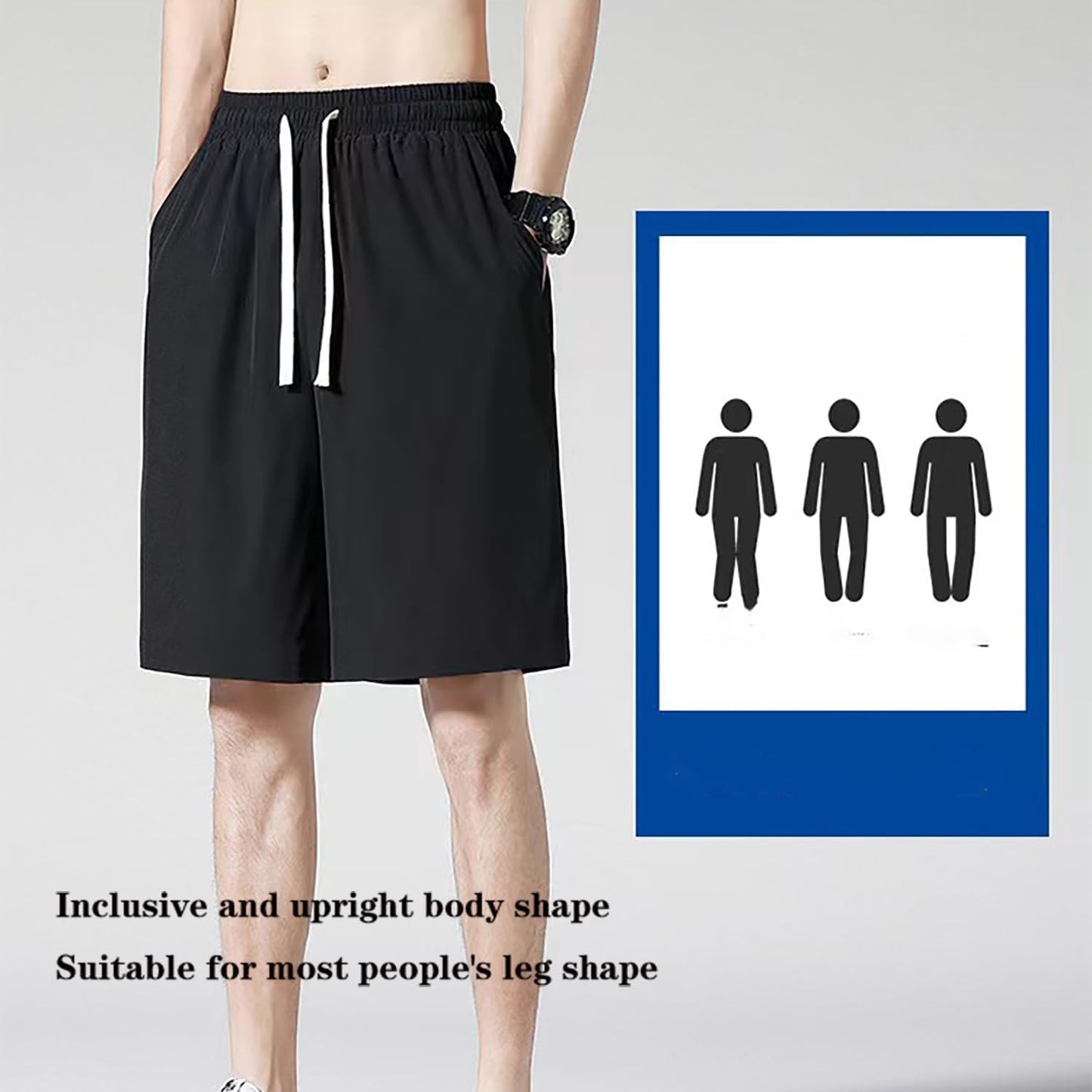 MINGKAI Sports Shorts Lightweight Bodybuilding Training Short Pants with Pockets