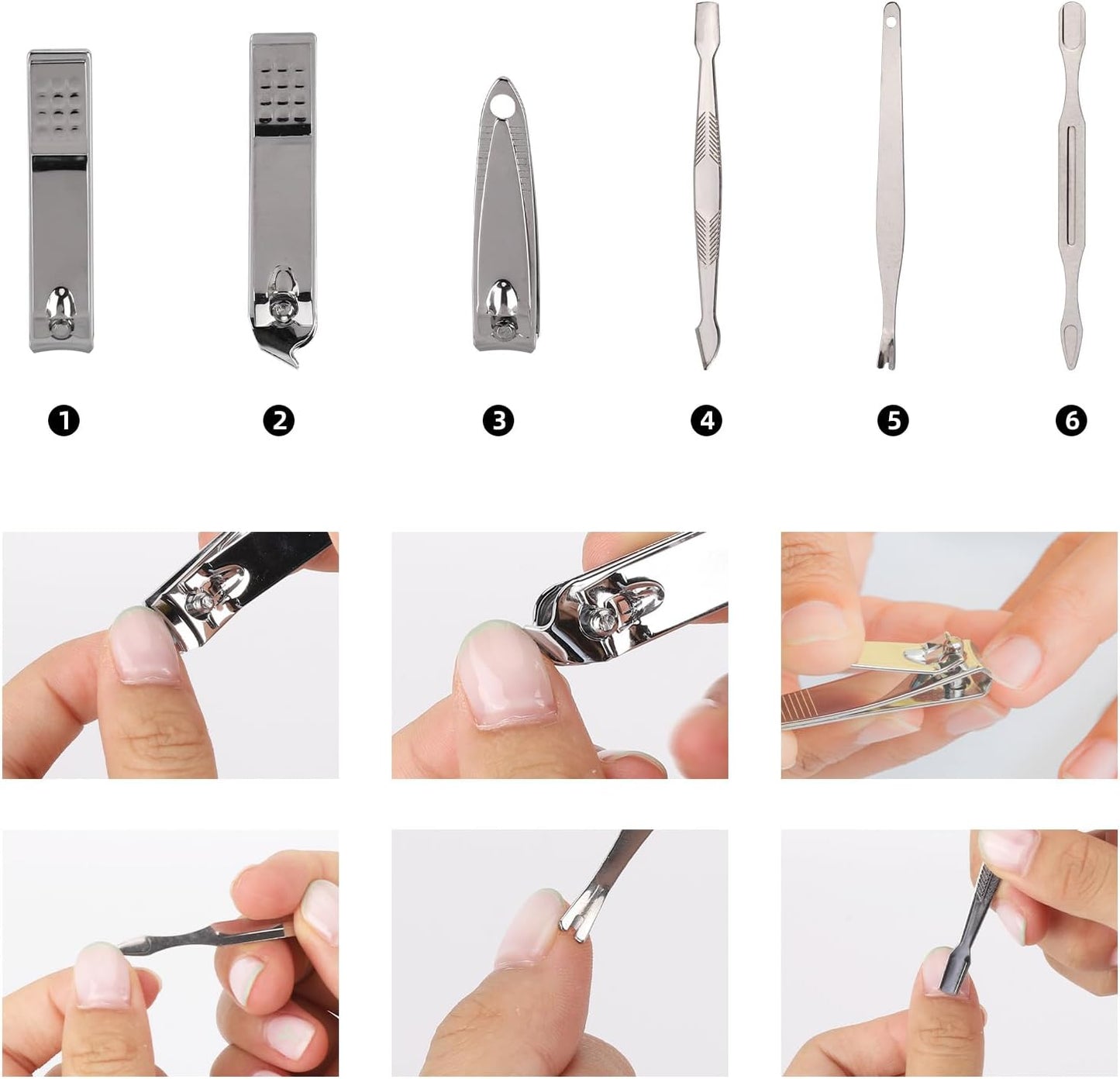 Manicure and Pedicure Kits, 19 Pieces Stainless Steel Nail Clippers Professional Manicure Set Nail Care Tools with Travel Case