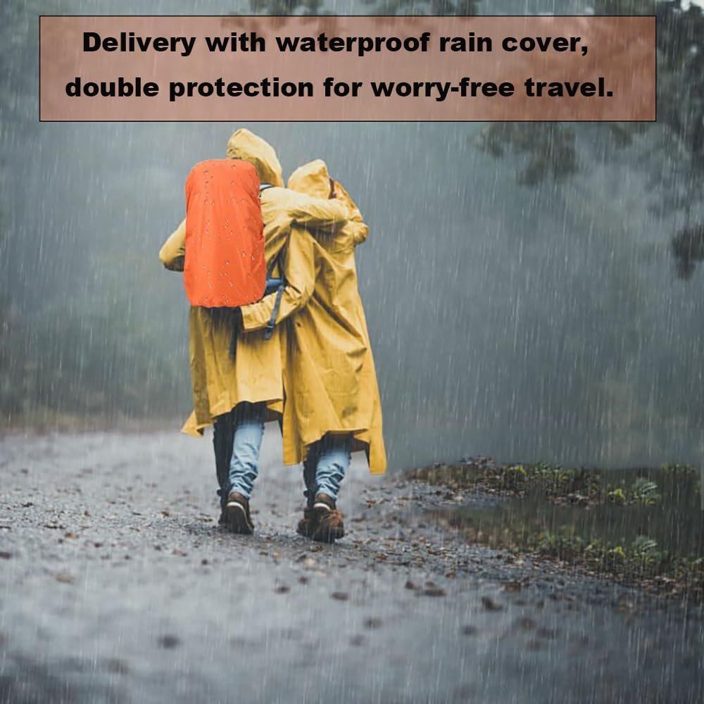 Bseash 40L Waterproof Hiking Backpack with Rain Cover, Outdoor Sport Travel Bag Daypack for Camping Climbing Cycling Skiing
