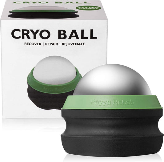 Cold Massage Roller Ball by Professional Rehab - Cold Therapy Relief That Helps with Muscles Recovery and Inflammation - Great Tool for Back/Neck Pain - Shin Splints - Sports Rehab - Stress Relief