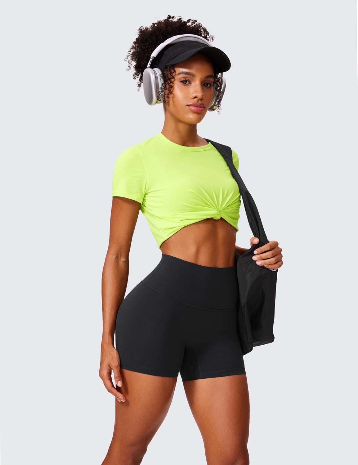 CRZ YOGA Womens Butterlift High Waist Scrunch Butt Biker Shorts 4 Inches - No Front Seam Workout Yoga Gym Booty Shorts