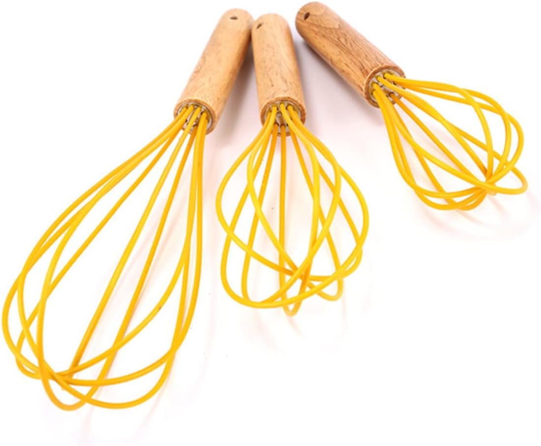 PHENOFICE 2 Pcs Baking Tools Wire Egg Mixer Automatic Wiper Blenders Dash Egg Cooker Whisk Mixer Sieve Yolk Tool for Egg Kneading Bamboo