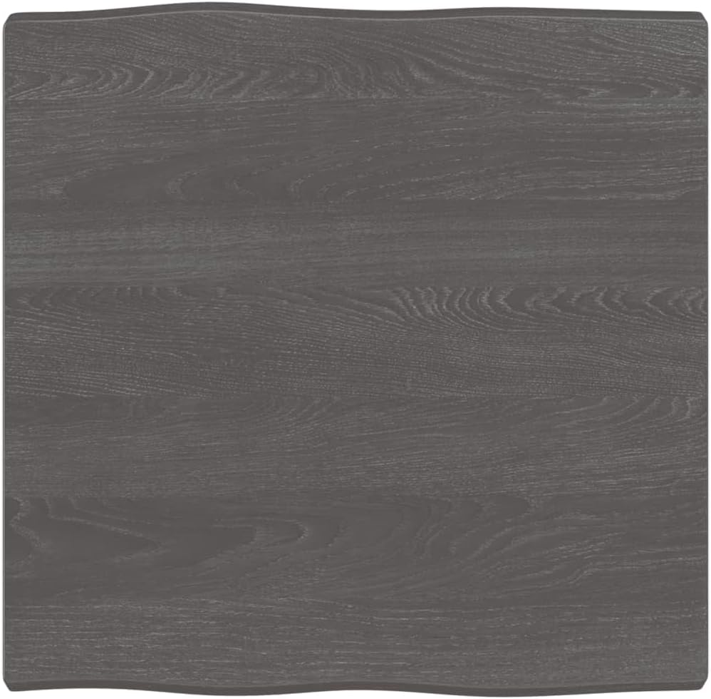 Dining Table Top, Kitchen Restaurant Tabletop Replacement Tabletop Accessory Table Top Dark Grey 60x60x4 cm Treated Solid Wood Oak Live Edge