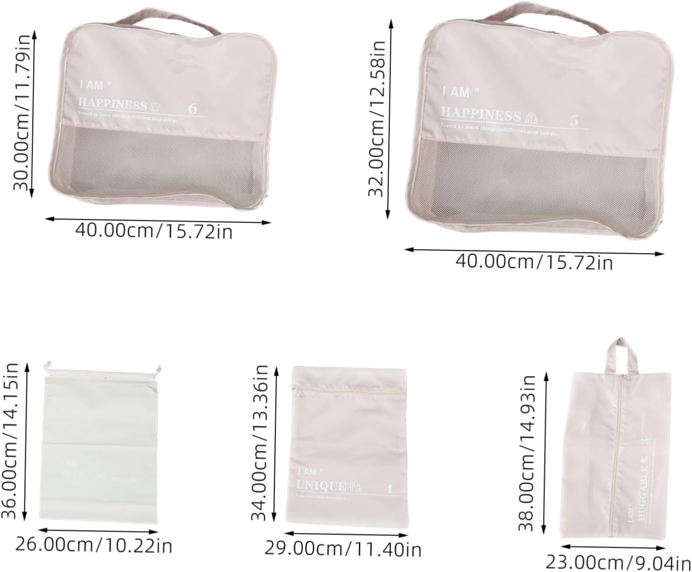 Holibanna 1 Set Luggage Packing Cubes Travel Organizers Storage for Clothes Underwear Shoes Durable Travel Accessories for Home and Organization